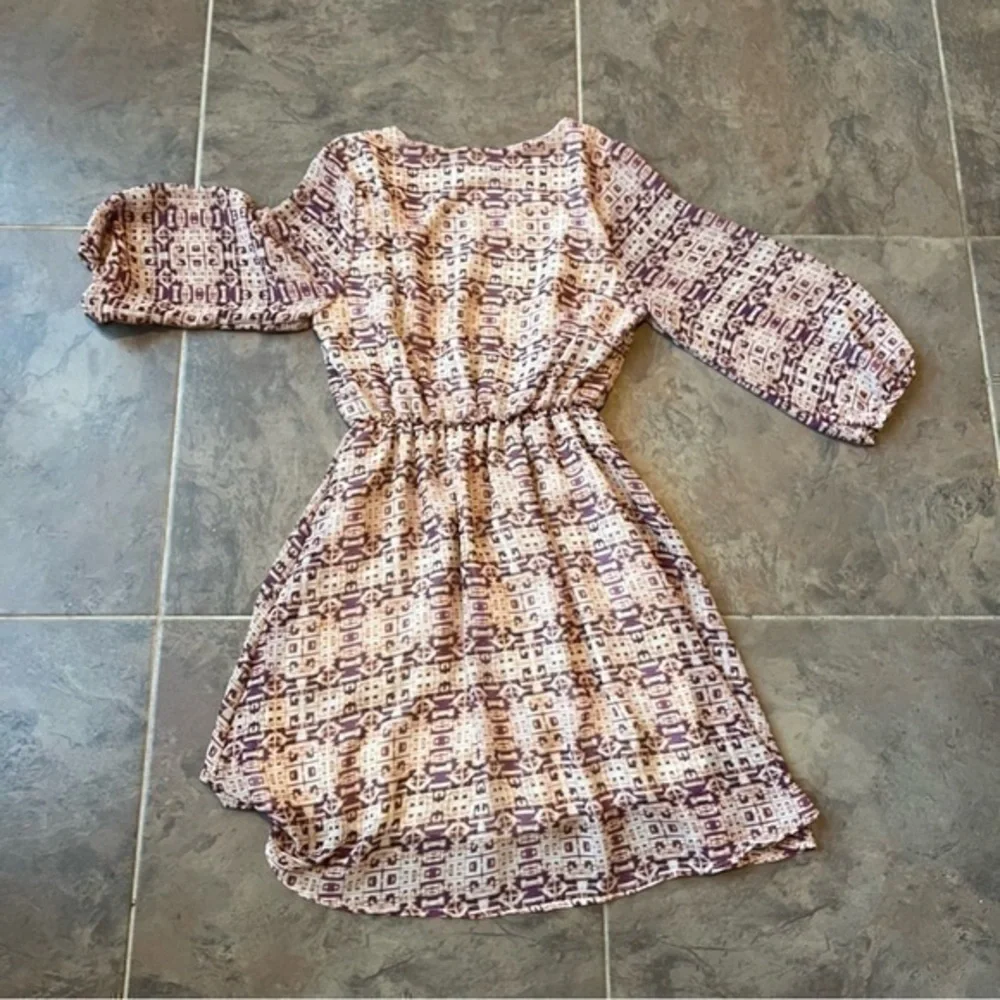 Beautiful pattern Zouk 3/4 sleeves dress